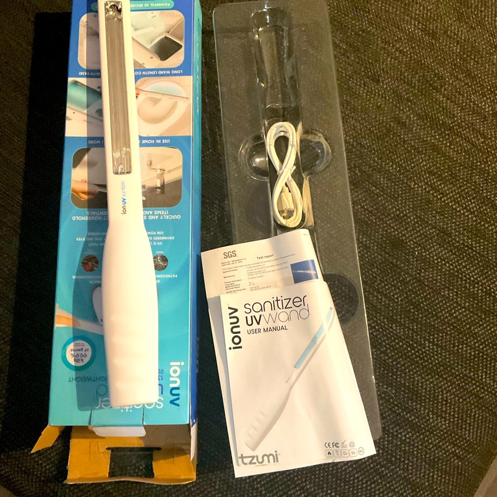 13.5 ION UV Sanitizing wand, Rechargeable/cordless disinfect anything anywhere